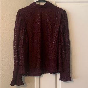 Ann Taylor Burgundy Blouse